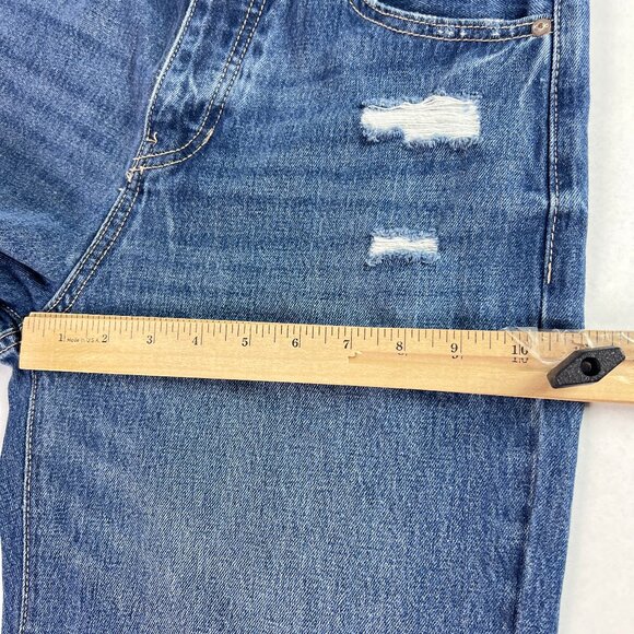 KanCan Jeans Womens 27 90s High Rise Wide Leg Flare Blue Distressed Cotton Denim - Picture 14 of 16